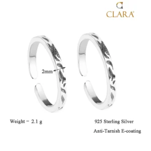 Silver Mila Toe Rings Pair